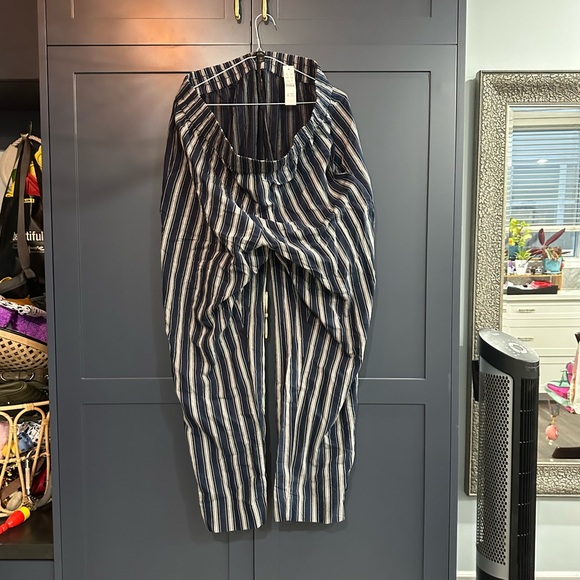 NWT J. Crew drawstring pull-on blue striped pants size 16 - Picture 4 of 9